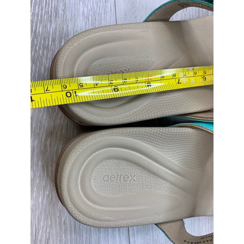 Aetrex Jillian Teal Beaded Orthotic Sandals Women's 9-9.5 Comfort Strappy Shoes - Picture 8 of 10